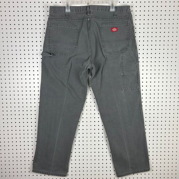 Dickies Carpenter Pants 38x32 Gray Work Wear Tactical Wide Leg Canvas Cotton Y2K - Picture 1 of 6